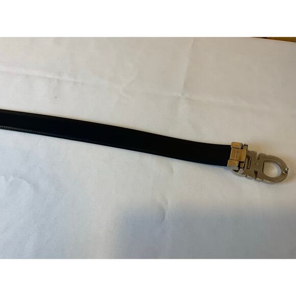 Women's Ferragamo Leather Belt, Black- about 42 inches long - Picture 6 of 7